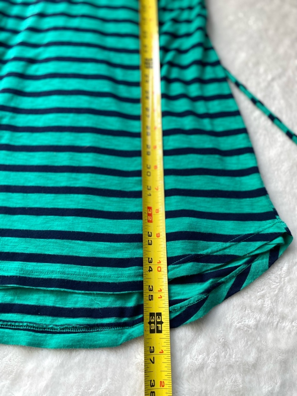 Splendid Striped Mini Dress Pima Cotton & Modal Green Navy Small - Picture 8 of 9
